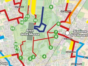 La mappa per raggiungere l’area della Messa a Monza