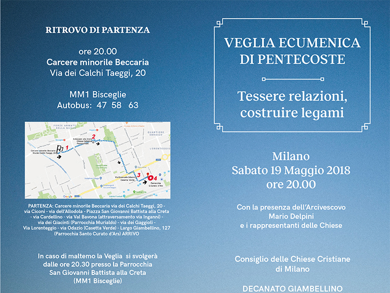 Veglia ecumenica di Pentecoste 2018