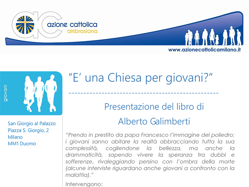 «È una Chiesa per i giovani» - Presentazione del libro di Alberto Galimberti
