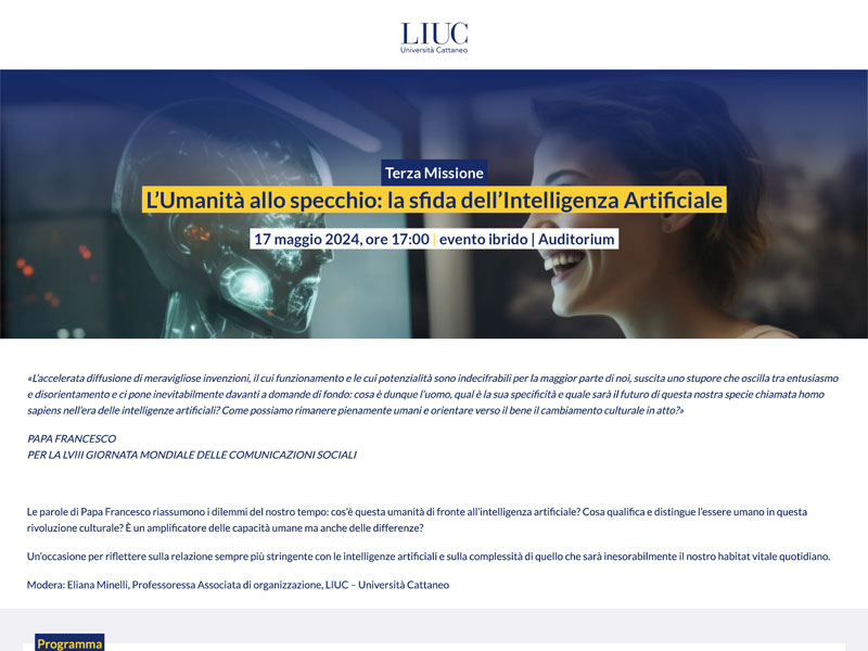 L’Umanità allo specchio_la sfida dell’Intelligenza Artificiale - Sito