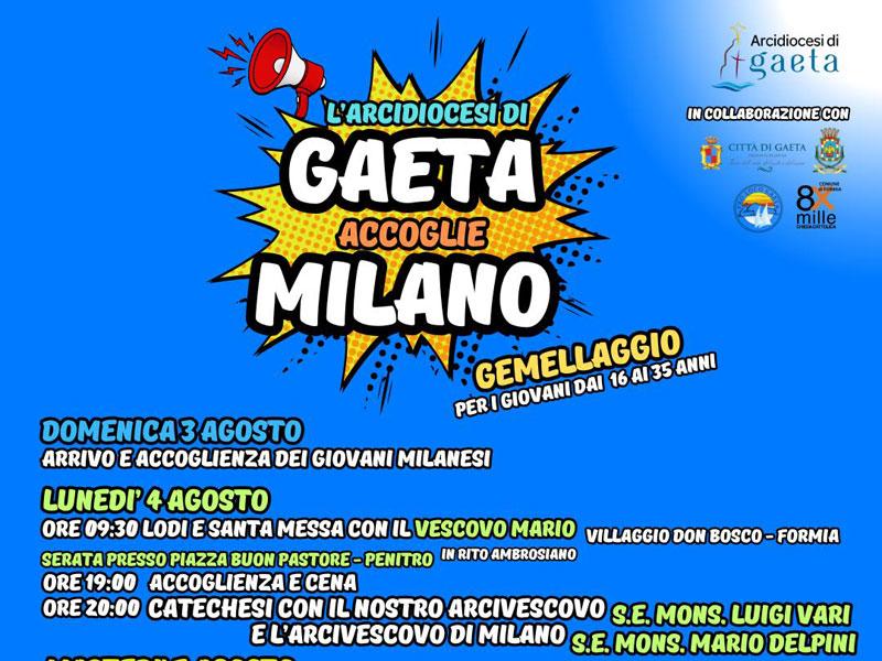Gaeta accoglie Milano agosto 2025
