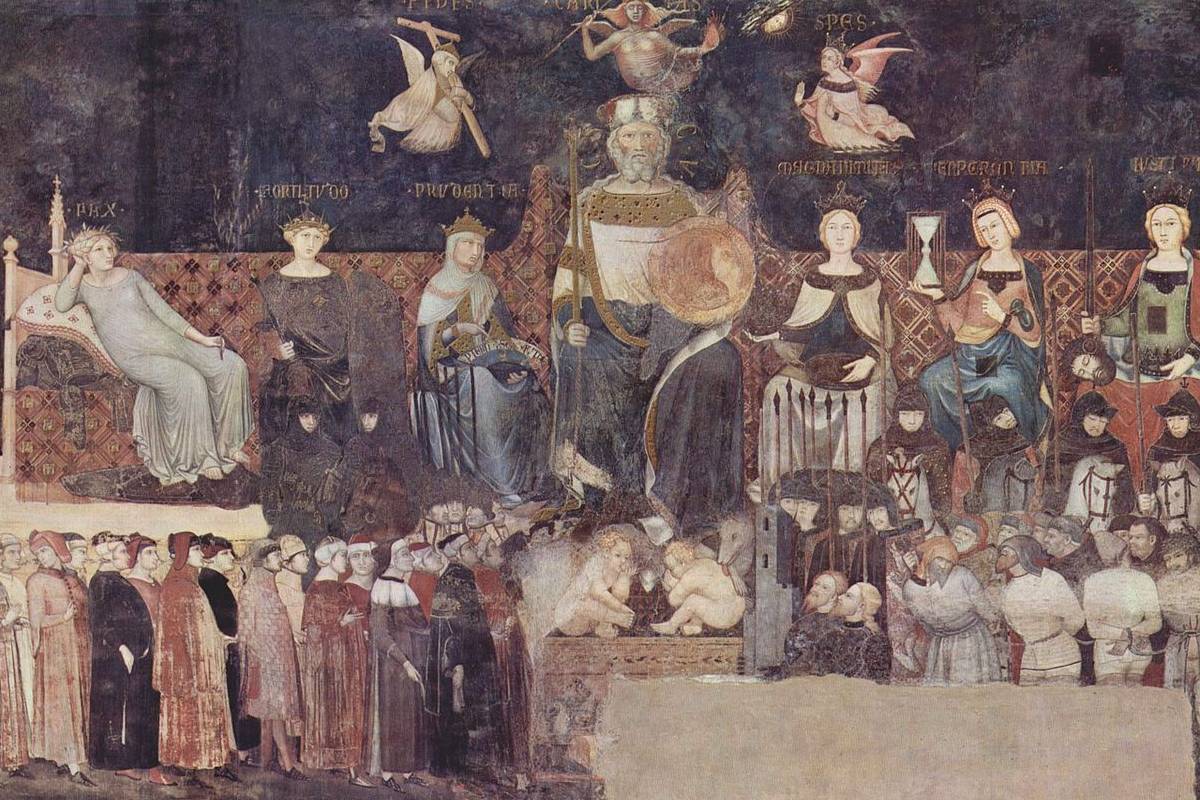 Un particolare dell'Allegoria del Buongoverno di Ambrogio Lorenzetti