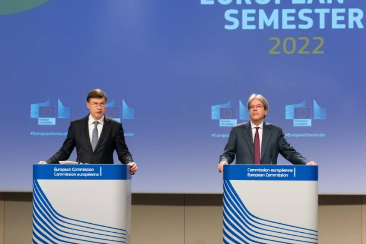 Valdis Dombrovskis e Paolo Gentiloni (foto Sir / Parlamento europeo)