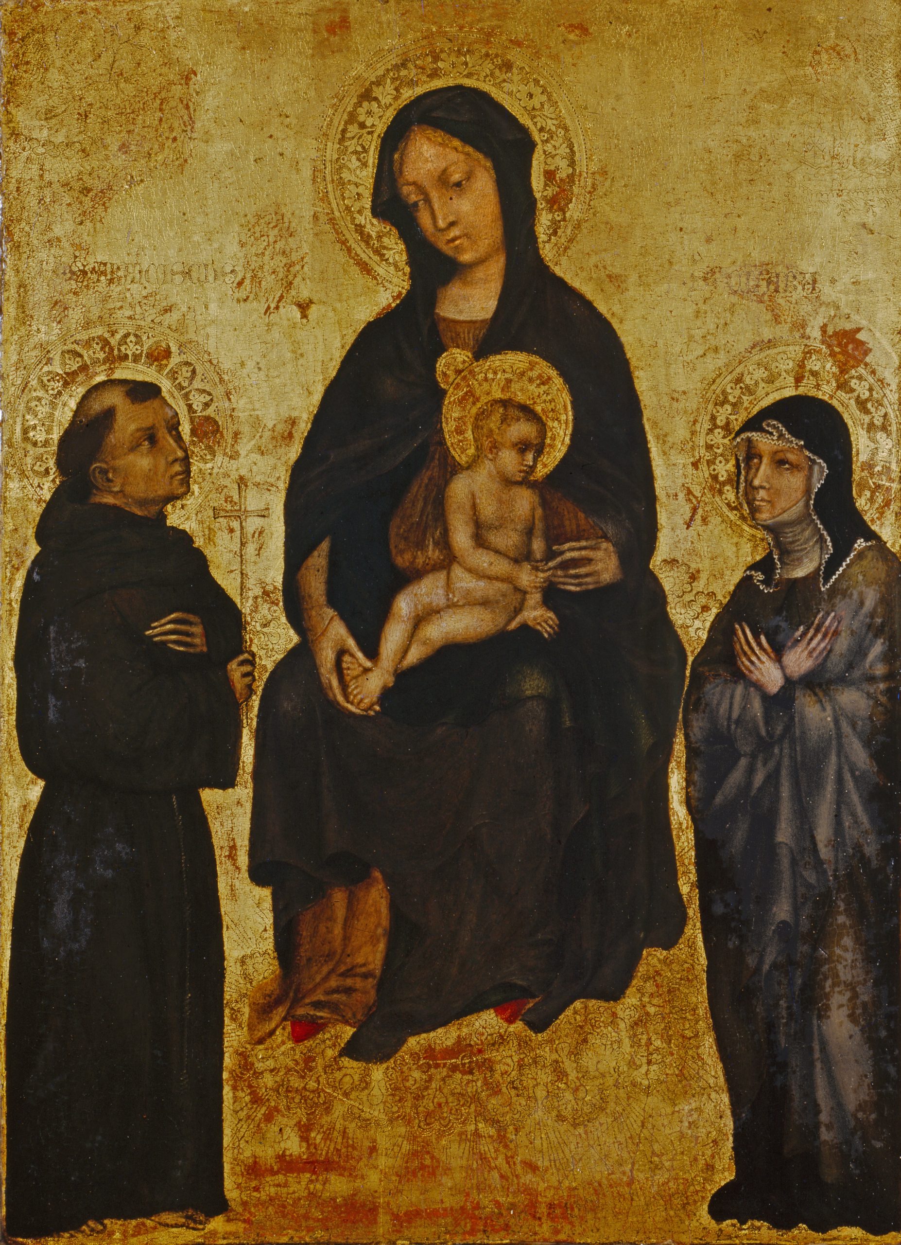 1 - Gentile Da Fabriano - Madonna col Bambino san Francesco e santa Chiara 1388 - 1390 circa_