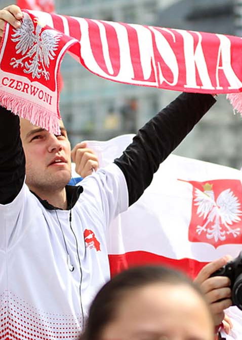 Rio De Janeiro - Brasile 28 Luglio 2013 Gmg - Giornata Mondiale della Gioventù Papa Francesco celebra la messa di chiusura davanti a milioni di giovani provenienti da tutto il mondo. La gioia dei giovani polacchi per la scelta di Cracovia, sede della GMG 2016