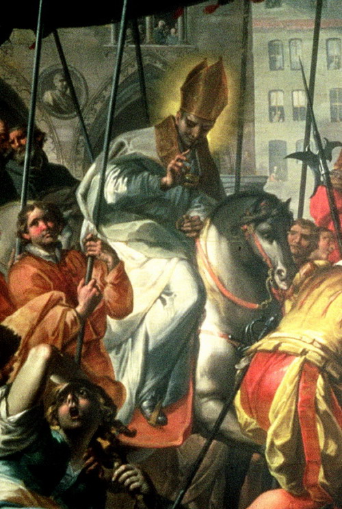 Filippo Abbiati - San Carlo fa l'entrata pontificale in Milano