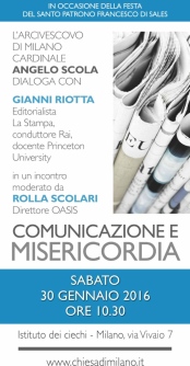 Comunicazione e misericordia,  Scola dialoga con Riotta