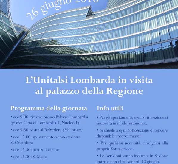 Unitalsi a Palazzo Lombardia