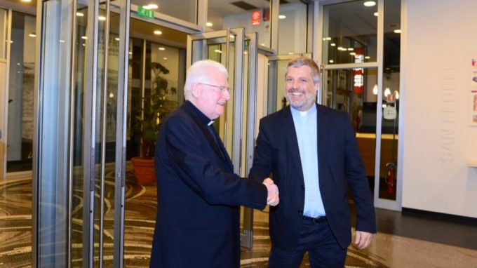 Scola e Sala alla proiezione <br>del docufilm su Martini