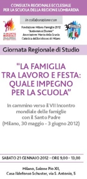 “La famiglia tra lavoro e festa: quale impegno per la scuola”