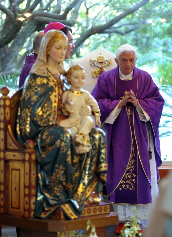 Leon, Mexico, 24/03/2012. Pope Benedict XVI celebrates a Mass in Colegio de Miraflores