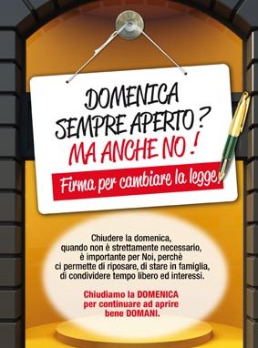 Una raccolta firme <br>per “liberare” la domenica