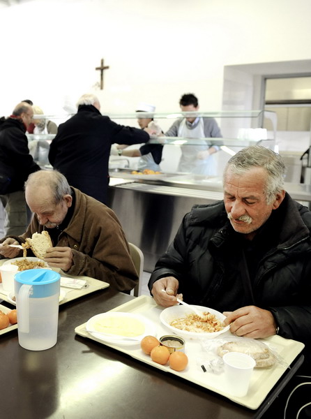 Roma 20-01-2012 Caritas, Mensa di Ponte Casilino, ' Cittadella della speranza ' Ph: Cristian Gennari/Siciliani