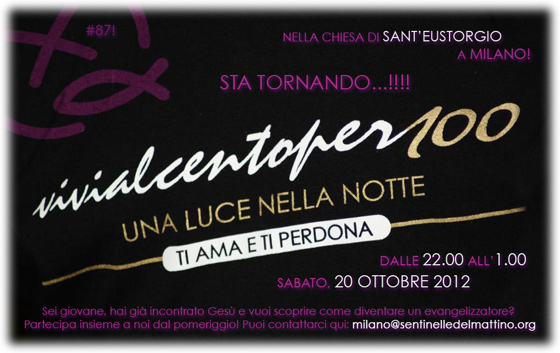 20 ottobre – “Una luce nella notte”<br>a Sant’Eustorgio