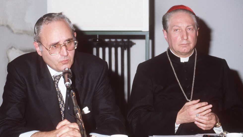 Il cardinale Martini con Giuseppe Laras, Rabbino capo di Milano