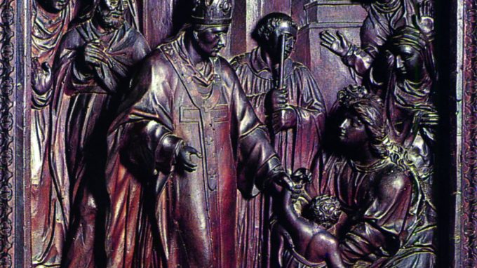 Sant'Ambrogio nel coro ligneo del Duomo di Milano