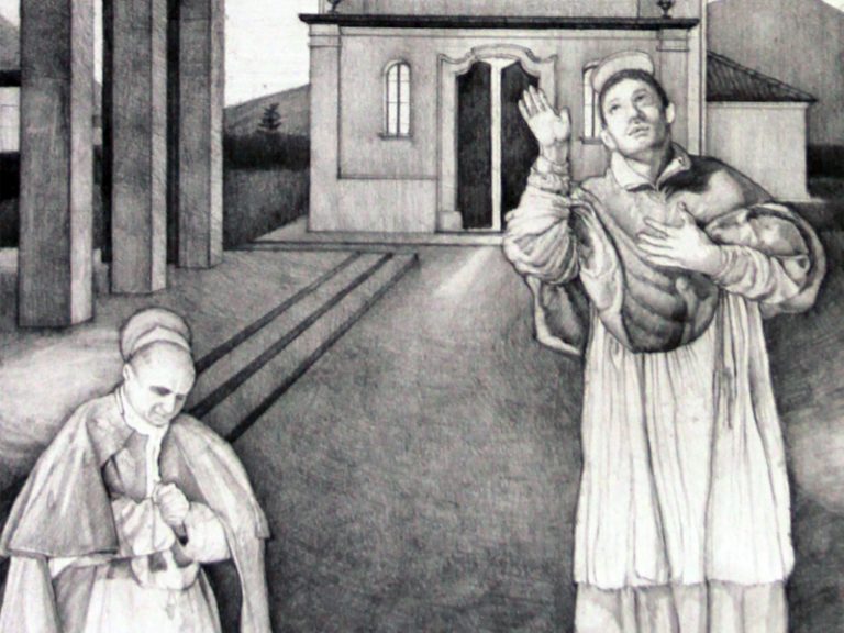Annalisa Pirovano - Studio per pala di San Carlo Borromeo con San Paolo VI