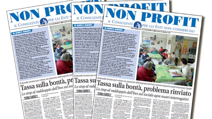 Su “Non Profit” si parla di Tassa sulla bontà