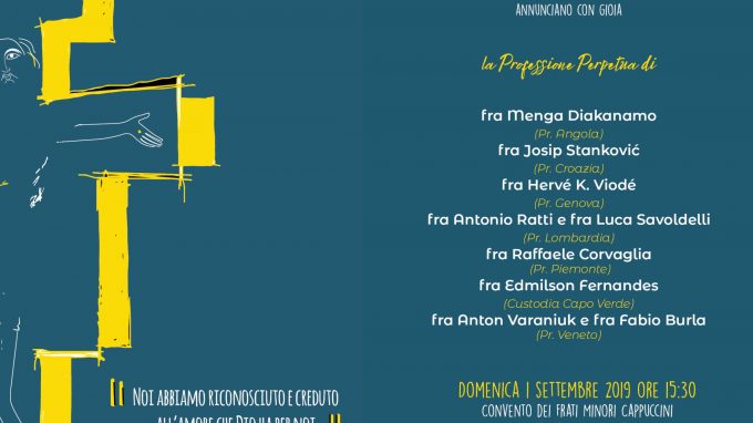 Frati cappuccini, nove professioni perpetue
