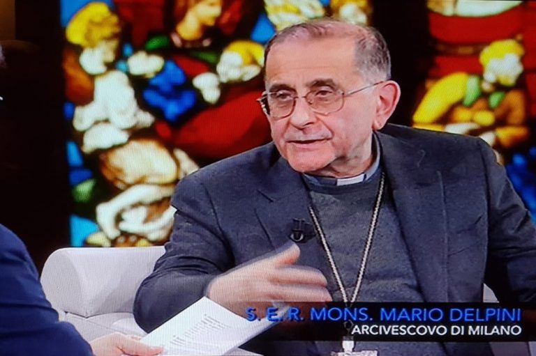 L'Arcivescovo durante l'intervento a «Che tempo che fa»