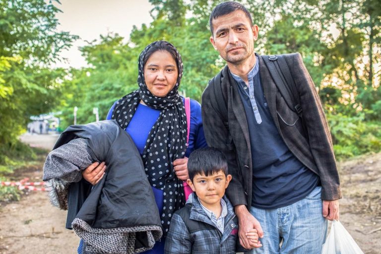 Una famiglia di rifugiati