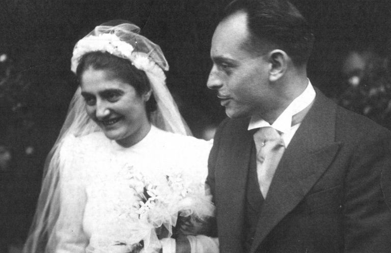 Carlo Bianchi e la moglie nel giorno del matrimonio 