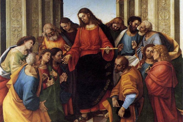Particolare di «Comunione con gli apostoli», di Luca Signorelli