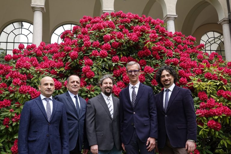 Da sinistra: Claudio Gamaliele Oliva, Antonio Ongari, Federico Ripamonti, Elio Gabriele Mazzi, e Maurizio Rea