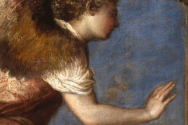 Un particolare dell'«Annunciazione» di Tiziano