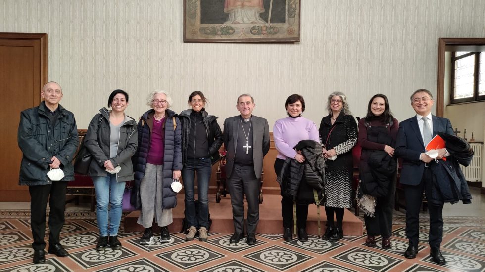 La delegazione del Gitec con monsignor Delpini