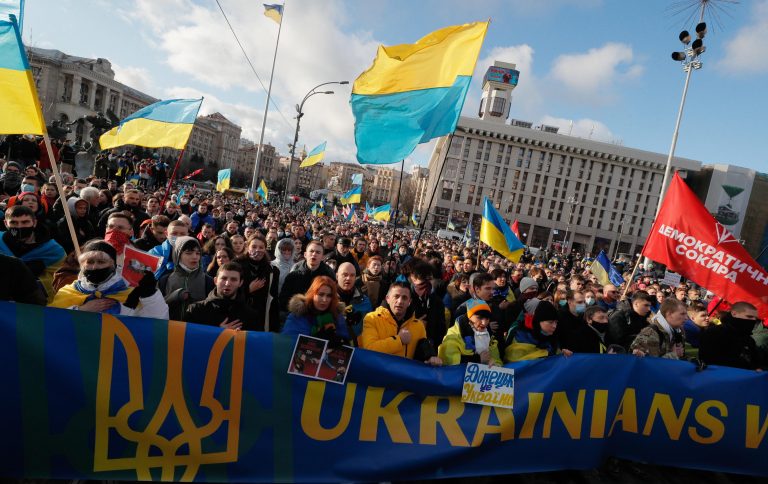 Manifestazione a Kiev (foto Sir)