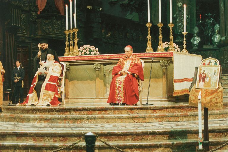  Il Cardinale in Duomo con il Patriarca di Costantinopoli Bartolomeo I in occasione della Pentecoste del 1997
