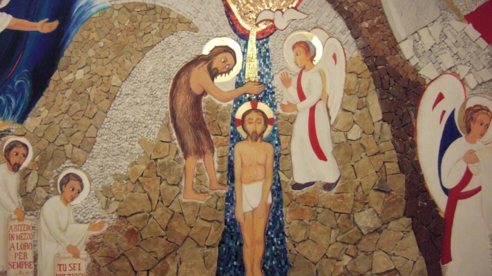 Il mosaico del battesimo di Gesù (foto don Giuseppe Facchineri)