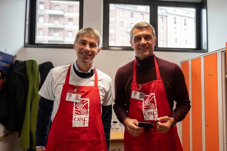 Frederic Massara e Paolo Maldini all'Opera San Francesco