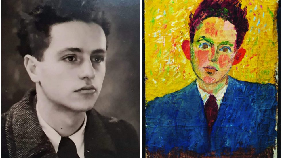 Lorenzo Milani a 18 anni, studente a Milano, e un suo autoritratto del 1941