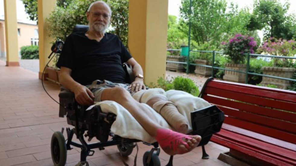 Padre Norberto Pozzi durante il ricovero in ospedale (foto NP / Missio)