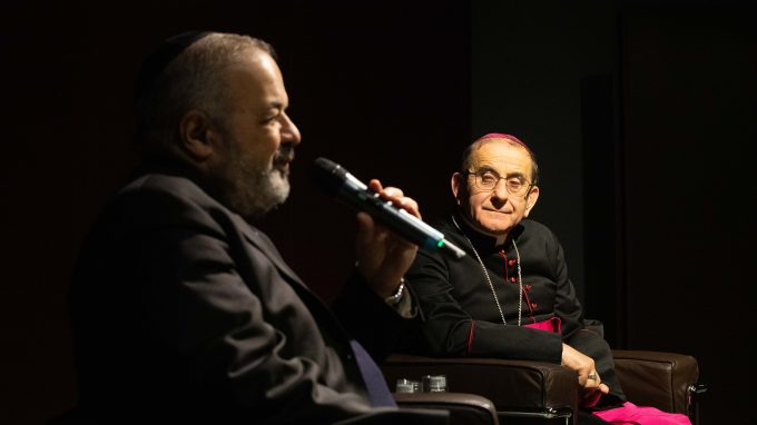Mons. Delpini al Memoriale della Shoah con il Rabbino capo di Milano, Alfonso Arbib