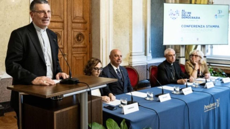 Un momento della conferenza stampa (foto Siciliani / Gennari / Sir)