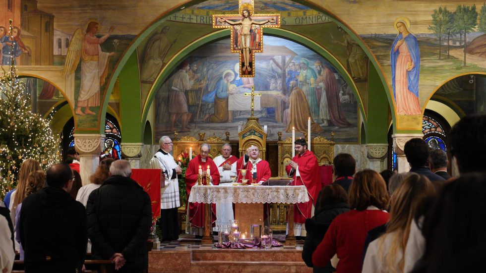 Celebrazione eucaristica nella festa patronale da parte del arcivescovo Mario Delpini Un momento della Messa (Agenzia Fotogramma)