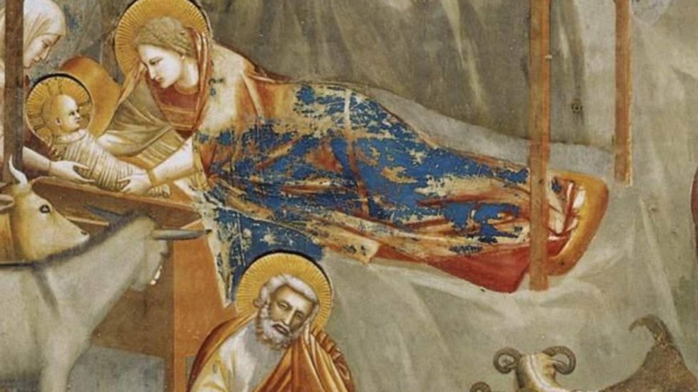 Giotto di Bondone, Nascita di Gesù. Cappella degli Scrovegni, 1303
1305 (particolare)