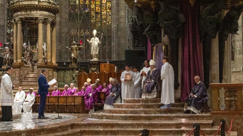 Milano – Messa per i 50 anni della Caritas Ambrosiana presieduta dall’Arcivescovo di Milano, mons. Mario Delpini Agenzia Fotogramma