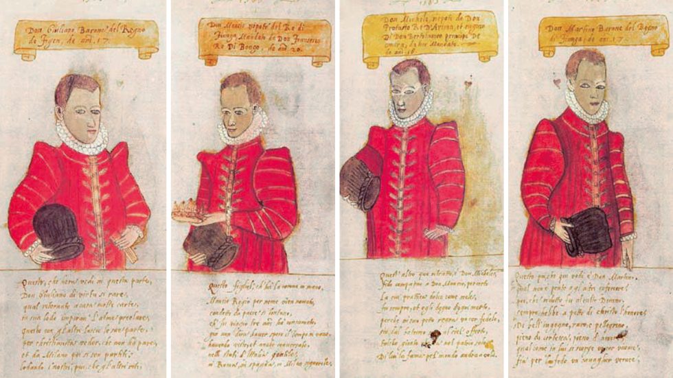 i 4 giovani nobili giapponesi che giunsero a Milano nel 1585, nel ritratto di Urbano Monti