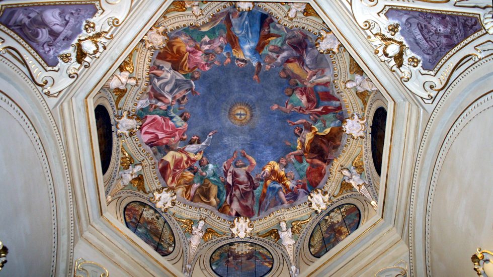 1 SFONDO San Marco La Discesa dello Spirito Santo nella chiesa di San Marco a Milano, opera di Carlo Urbino (1580)