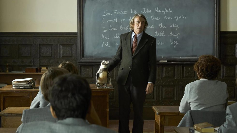 Una scena del film Il professore e il pinguino