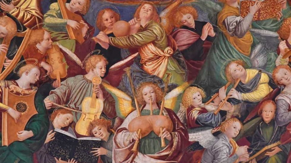 Itinerario giubilare guardando al Paradiso dipinto sulla cupola del Santuario di Saronno